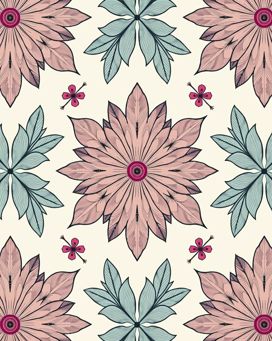 Vintage Pastel Floral Pattern Rug