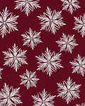 Deep Red White Snowflake Scatter Rug