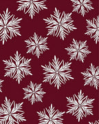 Deep Red White Snowflake Scatter Rug