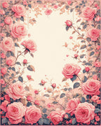 Pink Roses Garden Floral Design Rug