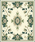 Ornate Floral Scrollwork Pattern Rug