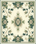 Ornate Floral Scrollwork Pattern Rug