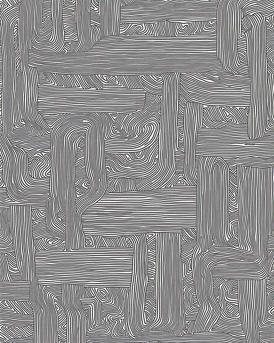 Monochrome Abstract Line Art Design Rug