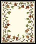 Vine Leaf Pattern Border Design Rug