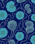 Turquoise Floral Vine Pattern Rug