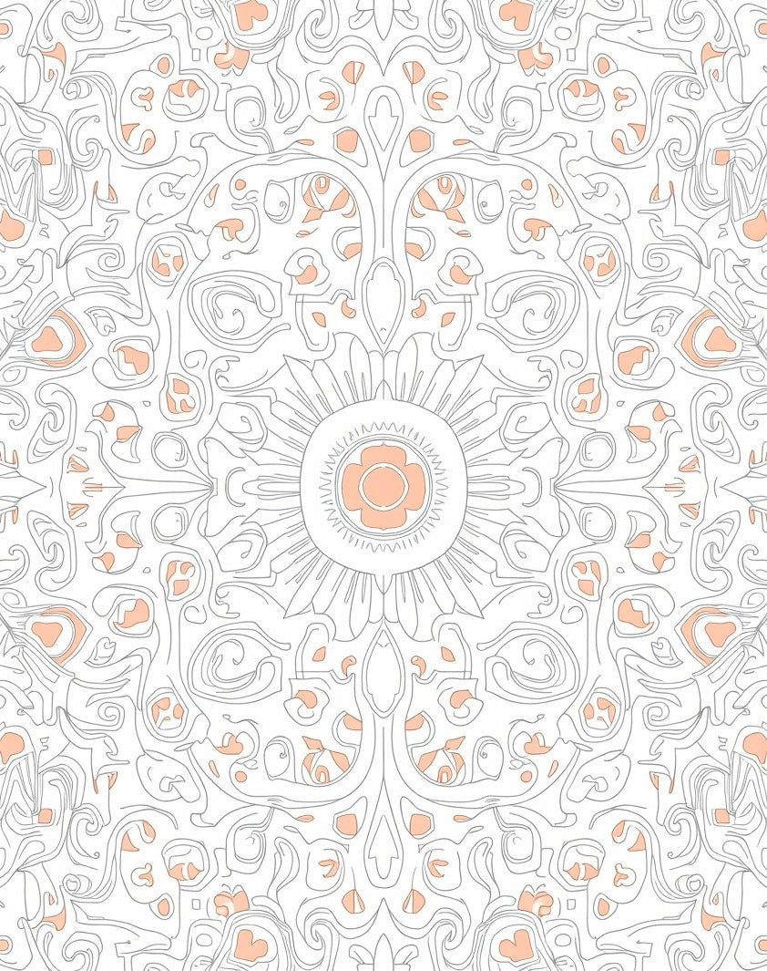 Delicate Floral Swirls Pastel Pattern Rug
