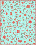 Coral Vine Flower Pattern Rug