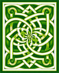 Intricate Green Knotwork Pattern Rug