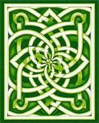 Intricate Green Knotwork Pattern Rug