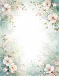 Soft Floral Watercolor Sprigs Design Rug