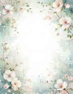 Soft Floral Watercolor Sprigs Design Rug