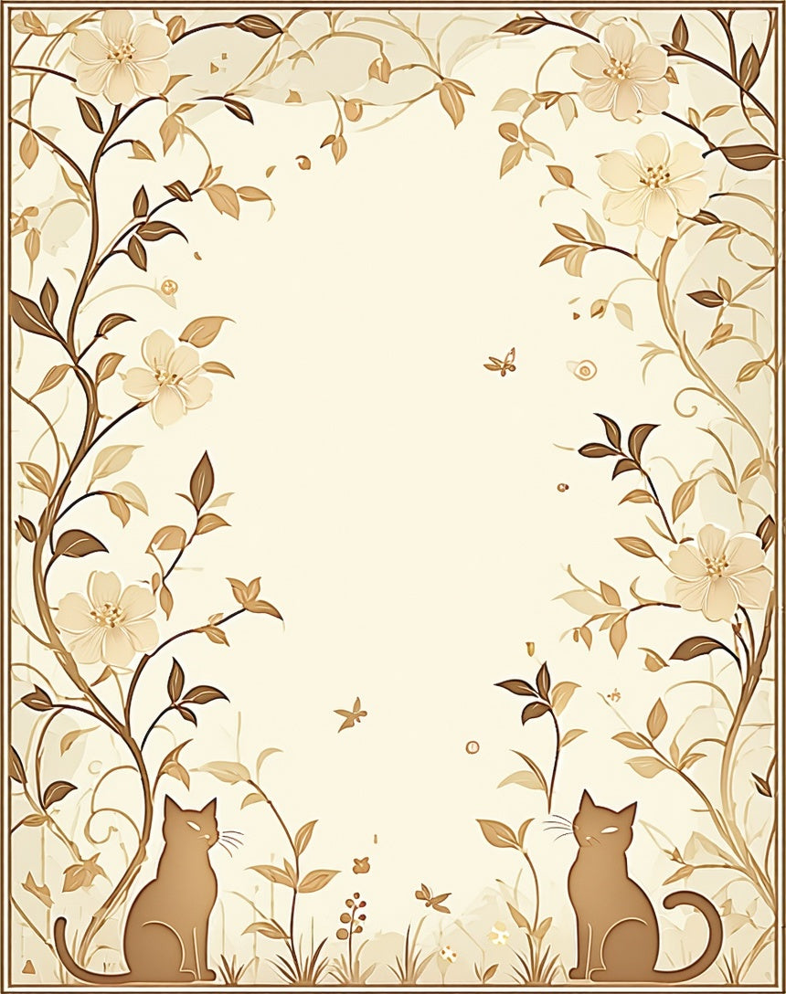 Sepia Floral Squirrels Butterflies Rug
