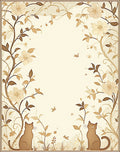Sepia Floral Squirrels Butterflies Rug