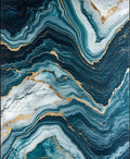 Deep Ocean Agate Inspired Pattern Rug