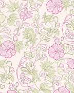 Delicate Pink Floral Vine Pattern Rug