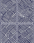 Bold Blue White Geometric Collage Rug