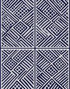 Bold Blue White Geometric Collage Rug