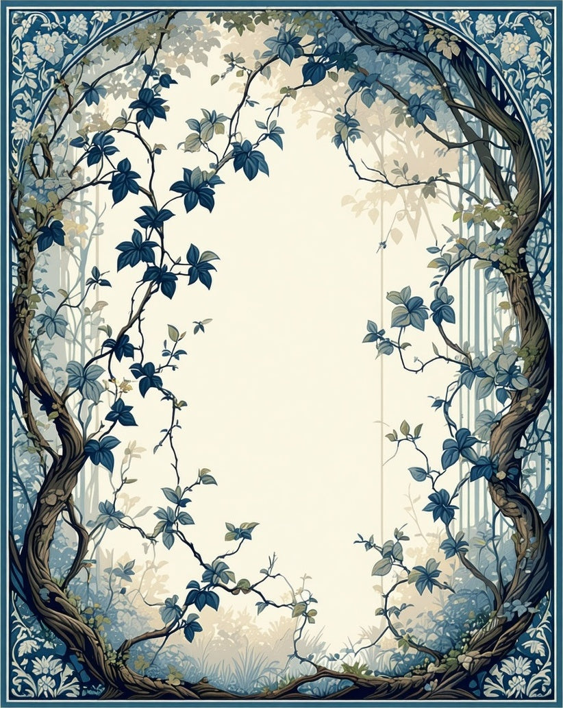 Enchanted Forest Blue Ivy Vines Rug