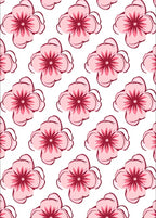 Pink Cherry Blossom Pattern Rug