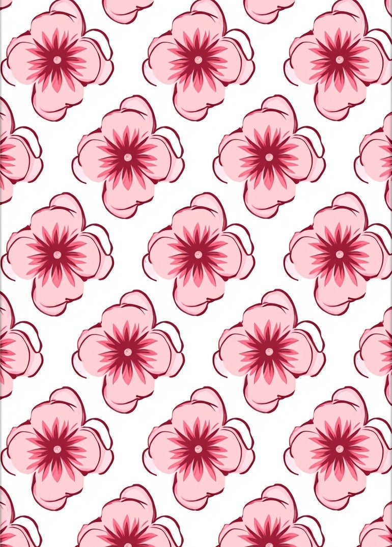 Pink Cherry Blossom Pattern Rug