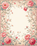 Vintage Garden Rose Floral Pattern Rug