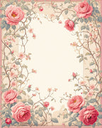 Vintage Garden Rose Floral Pattern Rug