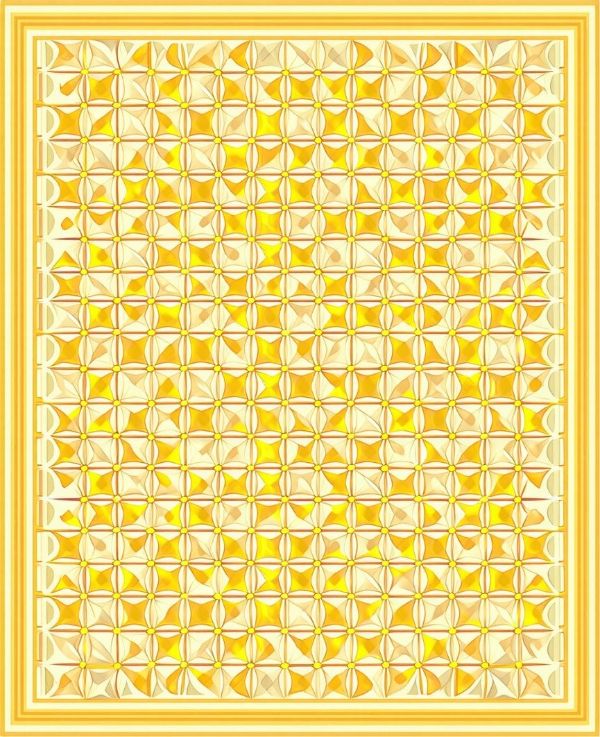 Gold Modern Geometric Patterned Rug