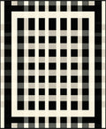 Modern Black Cream Grid Pattern Rug