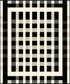 Modern Black Cream Grid Pattern Rug