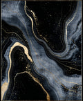 Dark Swirls Gold Streaked Pattern Rug