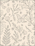 Botanical Butterfly Sketch Pattern Design Rug