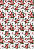 Crimson Berry Floral Vine Rug