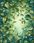 Lush Green Leafy Vine Design Rug