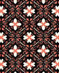Coral And Ivory Floral Medallion Design Rug
