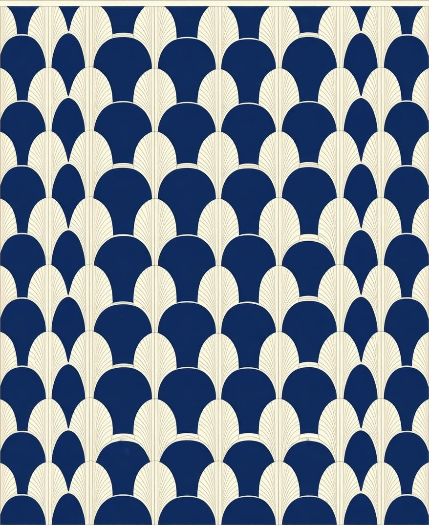 Art Deco Scallop Pattern Rug
