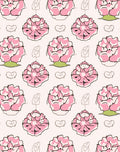 Pink Floral Outline Pattern Rug