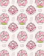 Pink Floral Outline Pattern Rug