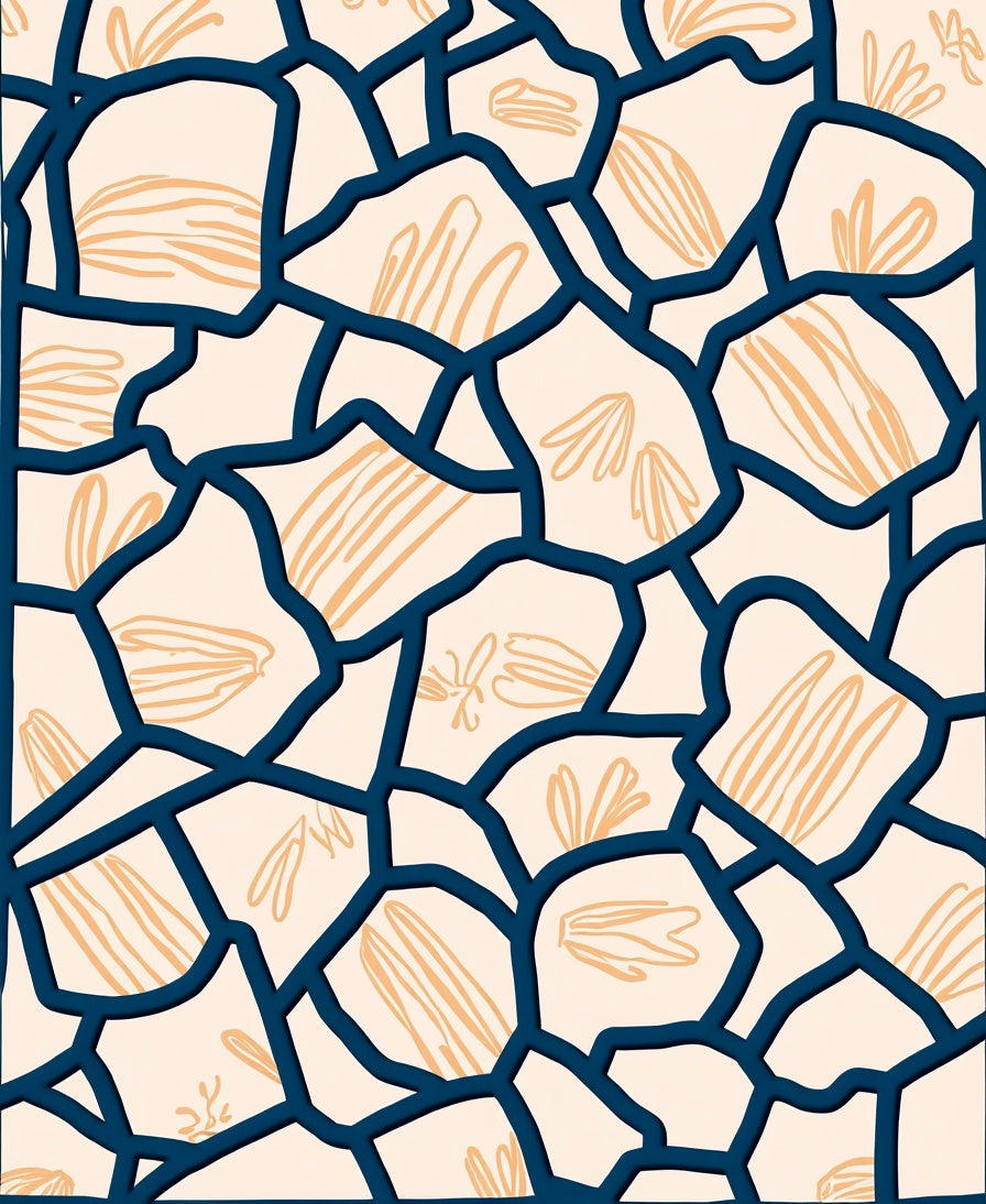 Abstract Organic Tessellation Pattern Rug