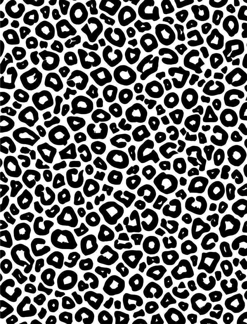Bold Black White Animal Print Design Rug