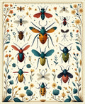 Whimsical Insect Botanical Collection Rug