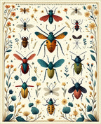 Whimsical Insect Botanical Collection Rug