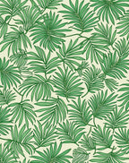 Green Tropical Leaf Pattern Rug