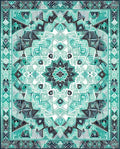 Mandala Teal Geometric Graphic Rug