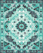 Mandala Teal Geometric Graphic Rug