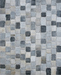 Stone Cobble Patterned Gray Rug