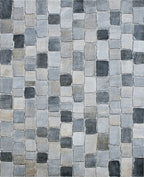 Stone Cobble Patterned Gray Rug
