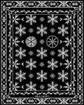 Black White Snowflake Garden Border Rug