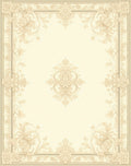 Neutral Floral Damask Scroll Pattern Rug