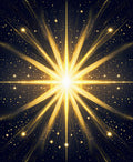 Golden Starburst Radiant Pattern Rug