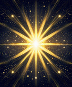 Golden Starburst Radiant Pattern Rug